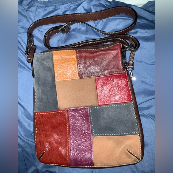 Fossil Handbags - Vintage Fossil Multicolor Patchwork  Leather Crossbody Bag
